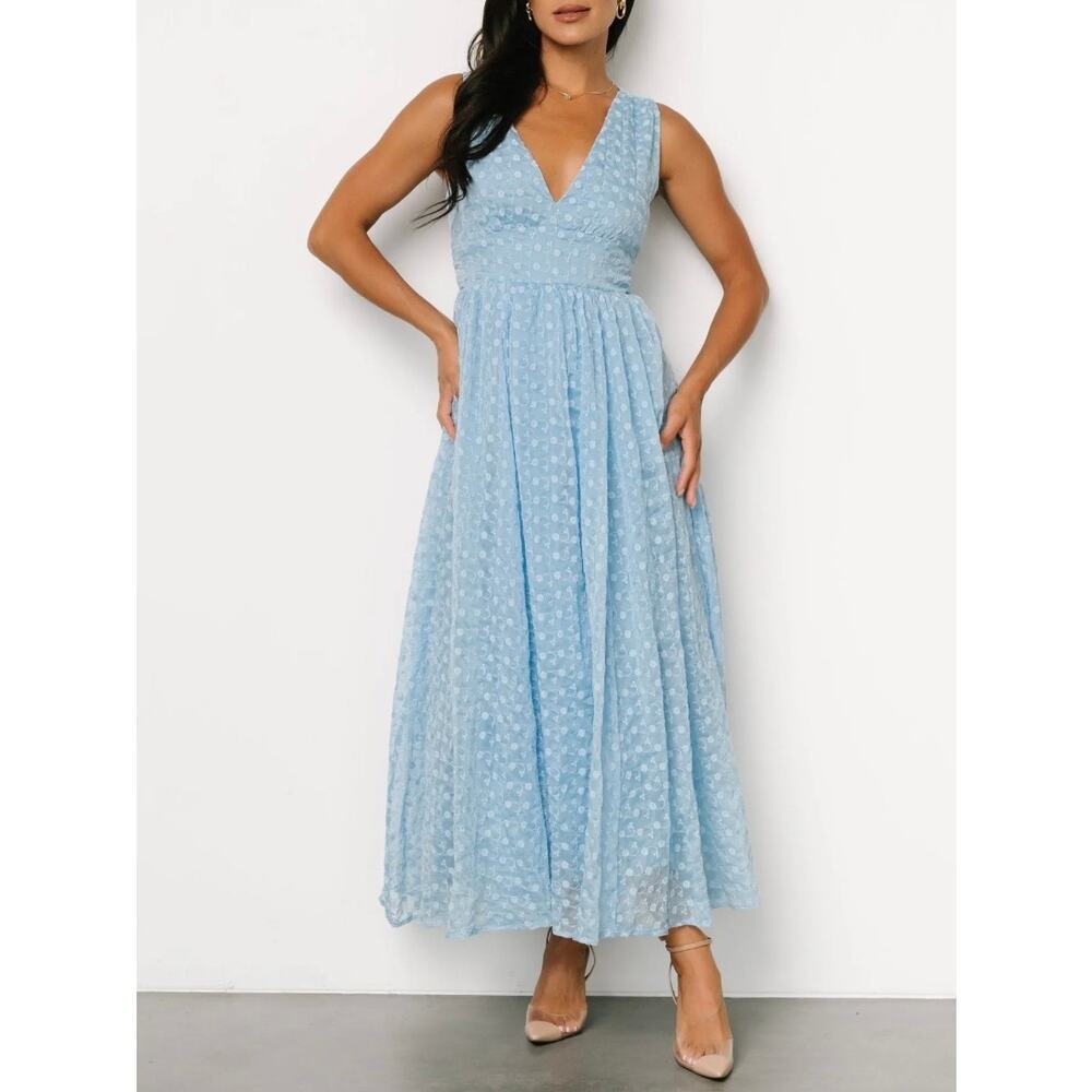 NWT Baltic Born Thalia Embroidered Tank Midi Dress in Blue Floral Size XL